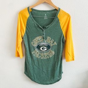 Green Bay Packers 3/4 Sleeve Top